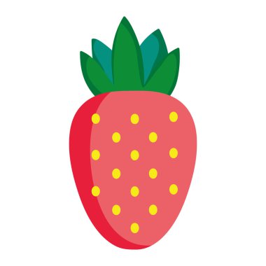 lezzetli çilek taze meyve beslenme vektör çizim