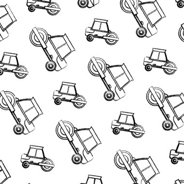 Grunge yol silindiri mekanik ekipman arka plan vektör çizim