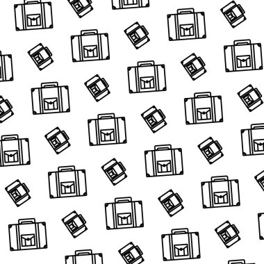 satır evrak çantası yolculuk turist nesne arka plan vektör çizim