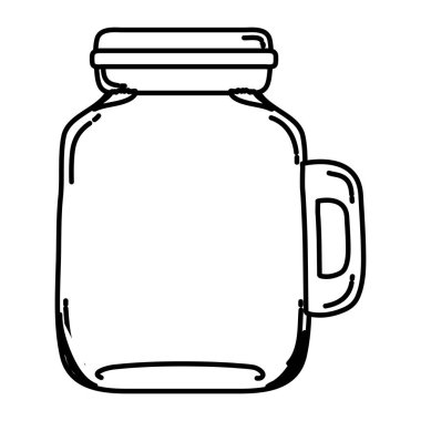 satır doğa mason kavanoza sağlıklı meyve suları vektör çizim ile