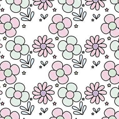 doğa egzotik çiçek tasarım arka plan vektör çizim doodle