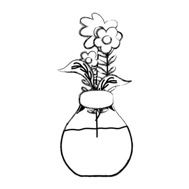 Grunge şirin buket çiçek koru mason illüstrasyon vektör