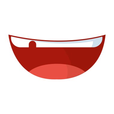 güzel ağız Stil Dili ve diş vektör çizim olmadan