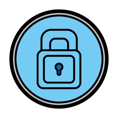 renk güvenlik asma kilit koruma nesne amblemi vektör çizim