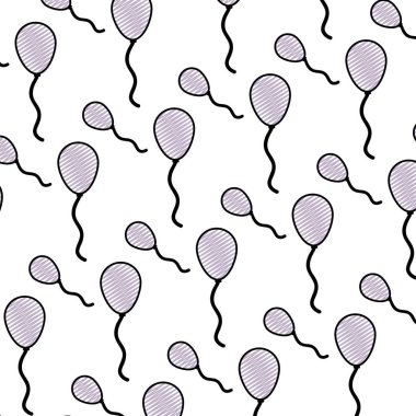 sevimli balon eğlenceli doodle dekorasyon arka plan vektör çizim