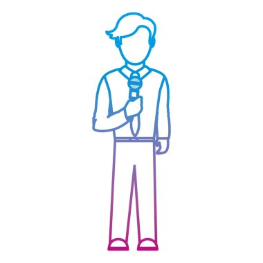 bozulmuş satır profesyonel zarif adam muhabir saç modeli vektör çizim ile