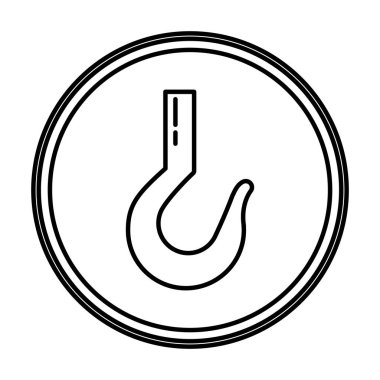 satır metal kanca simgesi ekipman amblemi vektör çizim