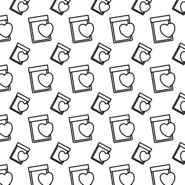 satır defter kağıt kalp dekorasyon arka plan vektör çizim ile