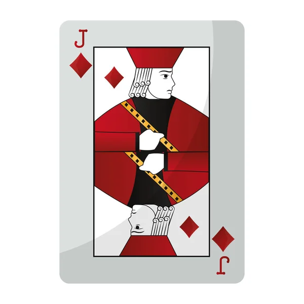 Jack Diamante Cassino Cartão Jogo Vetor Ilustração —  Vetores de Stock