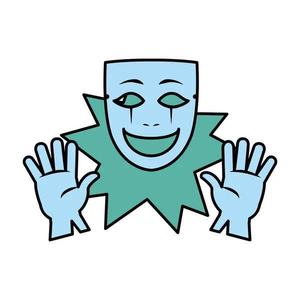 手袋スタイルのベクトル図と色祭り衣装マスク — ストックベクタ