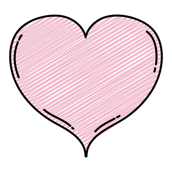 Каракули Красота Сердца Любовь Символа Стиль Векторной Иллюстрации — стоковый вектор