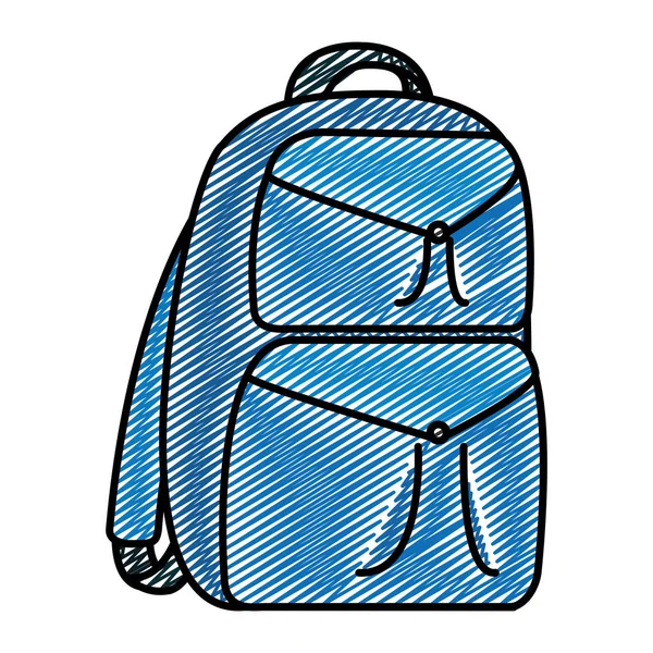 Doodle Mochila Educación Escuela Herramienta Diseño Vector Ilustración — Vector de stock