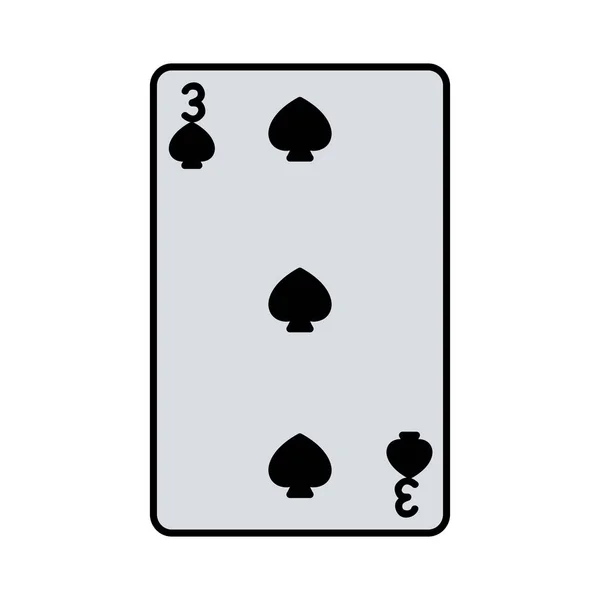 Χρώμα Τρεις Pikes Καζίνο Κάρτα Παιχνίδι Διανυσματικά Εικονογράφηση — Διανυσματικό Αρχείο