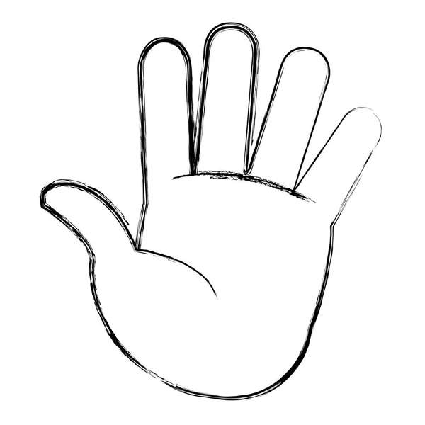 Ładne Palm Ręką Gest Styl Wektor Ilustracja — Wektor stockowy