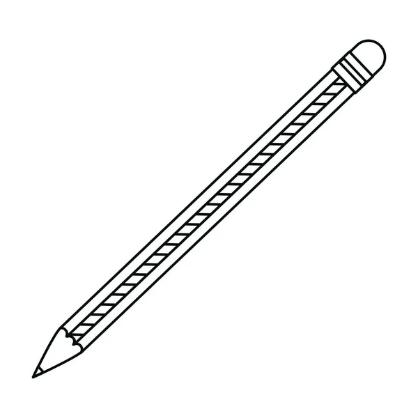 Obiekt Ołówek Drewna Linia Rysować Pisać Ilustracji Wektorowych — Wektor stockowy