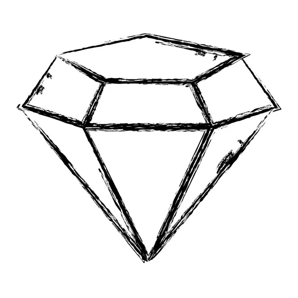 Grunge Lysande Diamant Sten Lyx Tillbehör Vektorillustration — Stock vektor