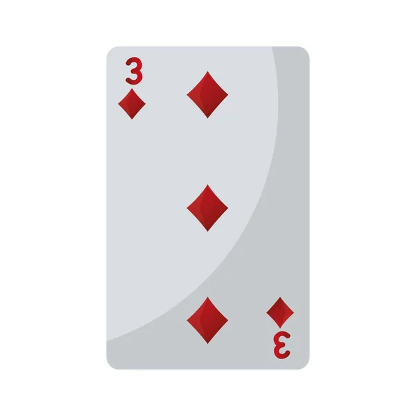 Drei Diamanten Casino Kartenspiel Vektor Illustration — Stockvektor