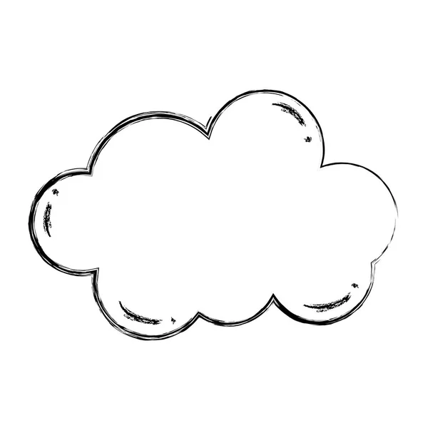 Grunge Nature Fluffy Cloud Sky Design Vector Illustration — Stock Vector