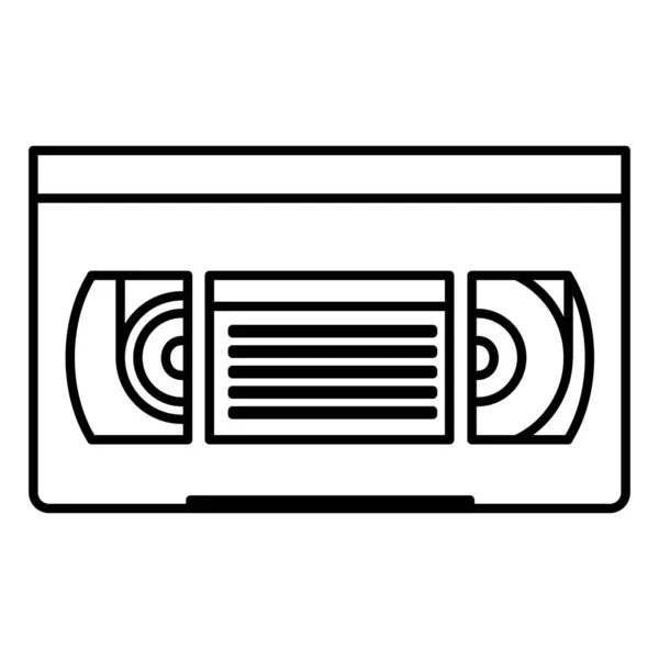Lijn Retro Tape Oude Cassette Stereo Vectorillustratie — Stockvector
