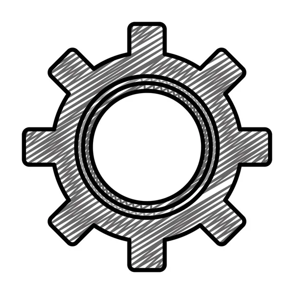 Doodle Ingeniería Engranaje Industria Técnica Proceso Vector Ilustración — Vector de stock
