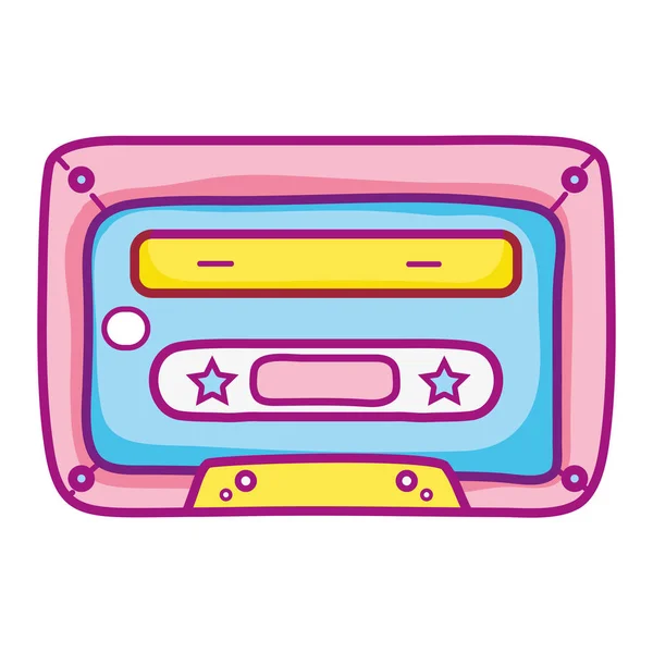 Olde Cassette Stéréo Bande Audio Vecteur Illustration — Image vectorielle