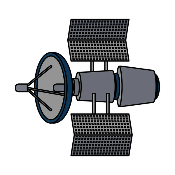 Kolor Satelitarnej Technologii Przestrzeni Globalnej Komunikacji Ilustracja Wektorowa — Wektor stockowy