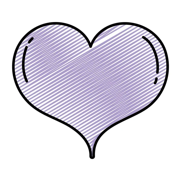 Doodle Konst Hjärta Love Symbol Design Vektorillustration — Stock vektor
