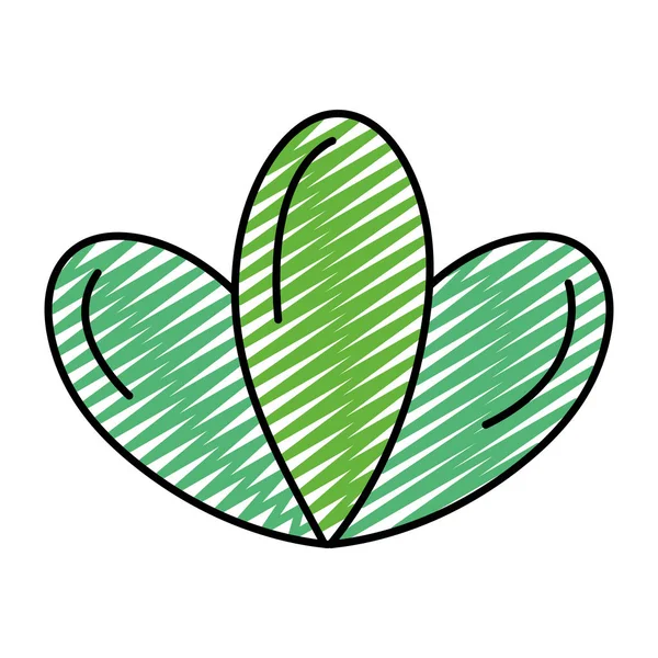 Doodle Schöne Tropische Blätter Pflanze Stil Vektor Illustration — Stockvektor