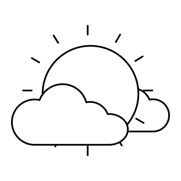 Лінія Сяє Сонячним Промінням Хмарами Погода Векторні Ілюстрації — стоковий вектор