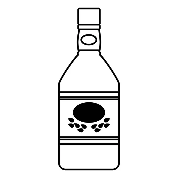 Line Blanco Tequila Schnaps Flasche Getränkevektor Illustration — Stockvektor