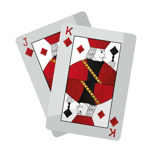 Jack King Diamonds Karten Casino Spiel Vektor Illustration — Stockvektor