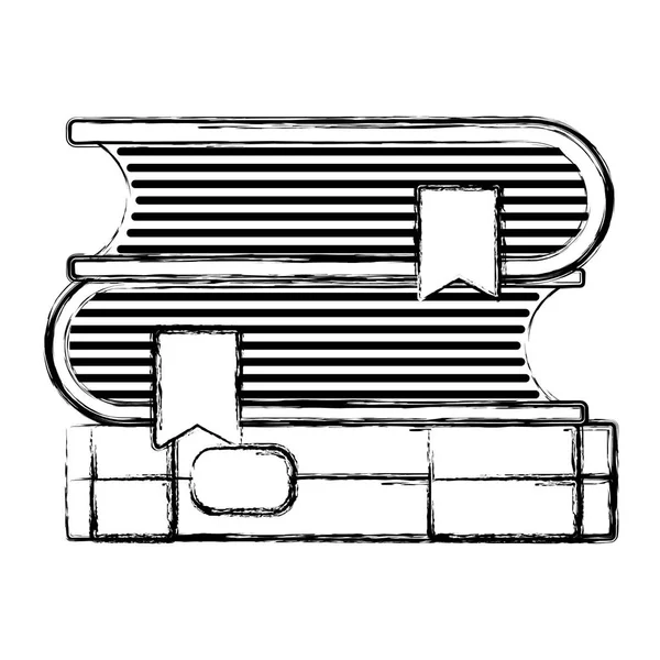 Grunge Fermer Livres Façade Illustration Vectorielle Style Séparateur — Image vectorielle