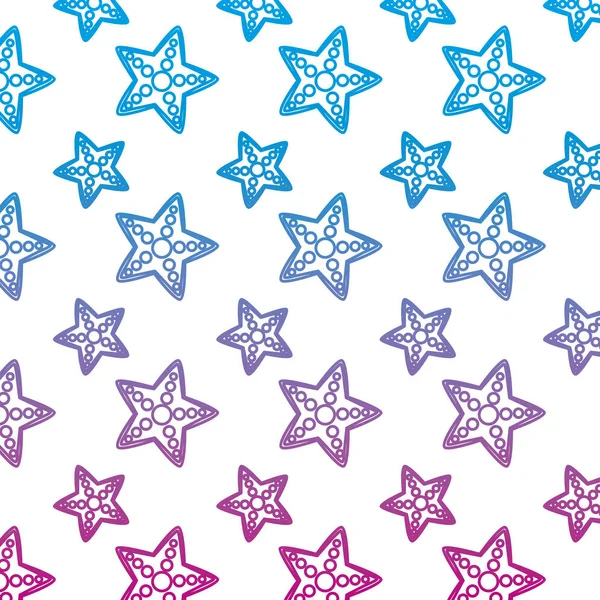 Degraded Line Cute Exotic Starfish Ocean Background Vector Illustration — Stock Vector