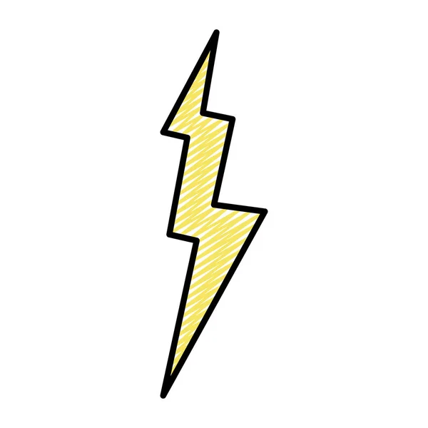 Doodle Elektriska Åska Storm Väder Stil Vektorillustration — Stock vektor