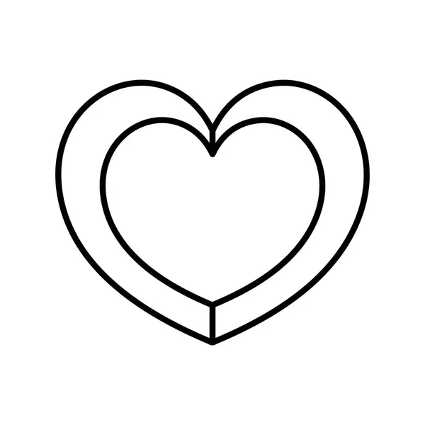 Línea Lindo Corazón Pasión Símbolo Estilo Vector Ilustración — Vector de stock