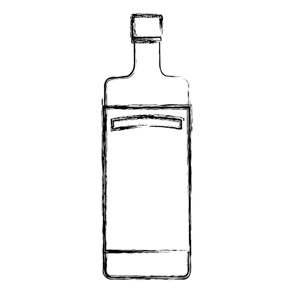 Grunge Vodka Flaska Sprit Alkohol Dryck Vektorillustration — Stock vektor