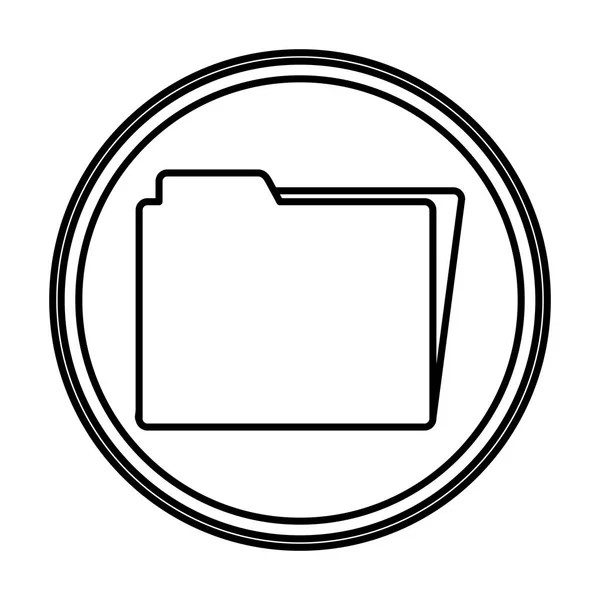 Línea Carpeta Archivo Datos Documentos Emblema Vector Ilustración — Vector de stock