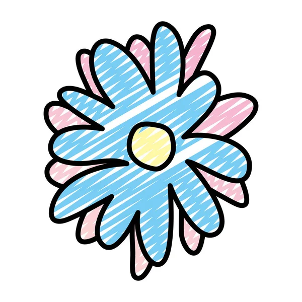 Doodle Agradável Flor Com Pétalas Tropicais Design Vetor Ilustração — Vetor de Stock
