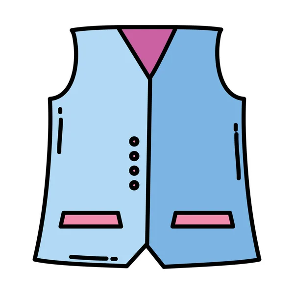 Χρώμα Μόδα Γιλέκο Κομψό Ρούχα Ανδρικά Διανυσματικά Εικονογράφηση — Διανυσματικό Αρχείο