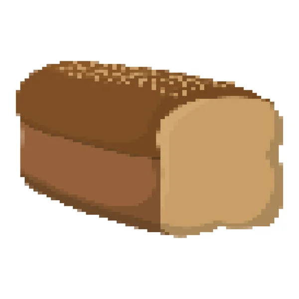 Pixelated Delicious Brad Wheat Food Vector Illustration — Stock Vector