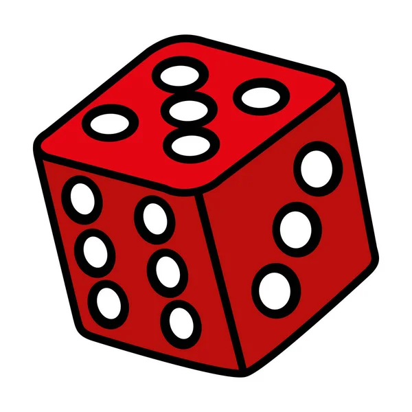 Color Casino Cubo Dados Jugar Números Vector Ilustración — Vector de stock