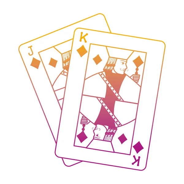 Bozulmuş Satır Jack Kral Elmas Kartları Casino Oyun Vektör Çizim — Stok Vektör