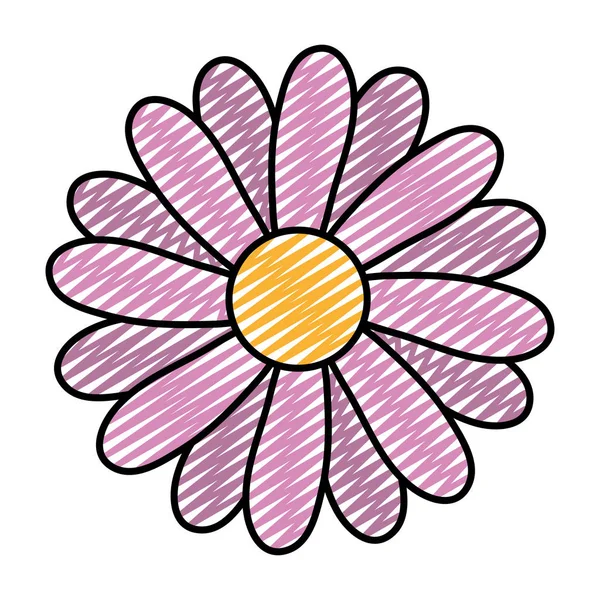 Doodle Beleza Flor Exótica Com Pétalas Estilo Vetor Ilustração — Vetor de Stock