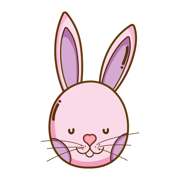 Sevimli Tavşan Baş Vahşi Hayvan Vektör Çizim — Stok Vektör
