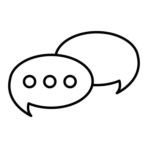 Línea Chat Burbujas Tect Comunicación Mensaje Vector Ilustración — Vector de stock