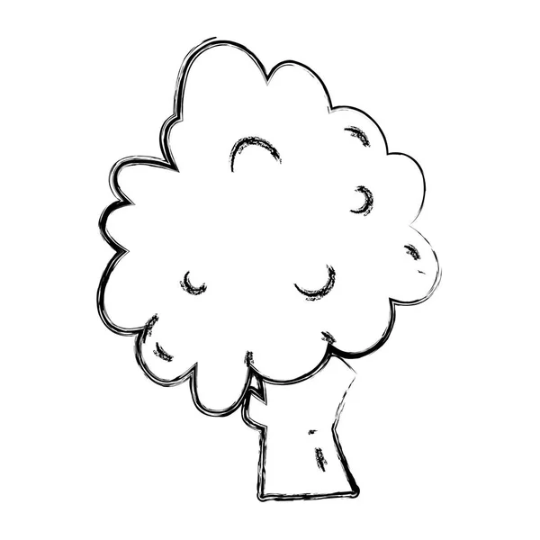 Grunge Φυσικό Δέντρο Μίσχος Φύλλα Στυλ Εικονογράφηση Διάνυσμα — Διανυσματικό Αρχείο