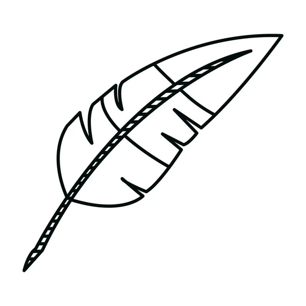 Line Art Feather Pen Object Design Vector Illustration — Stock Vector