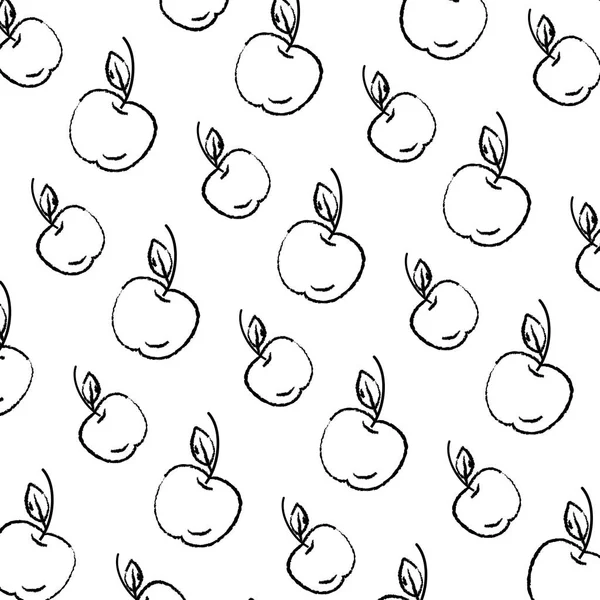 Pyszne Jabłko Świeże Owoce Tło Wektor Ilustracja — Wektor stockowy