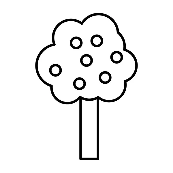 Γραμμή Φύση Δέντρο Φύλλα Μίσχο Στυλ Εικονογράφηση Διάνυσμα — Διανυσματικό Αρχείο