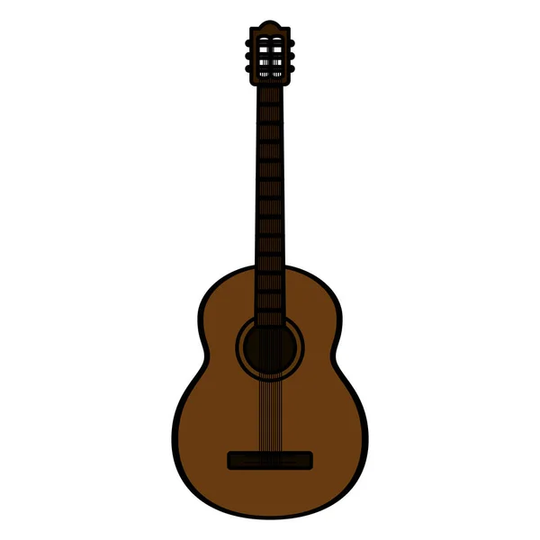 Guitare Couleur Instrument Musique Art Style Vectoriel Illustration — Image vectorielle